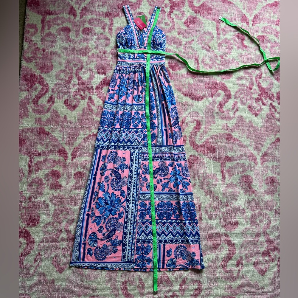 NWT Lilly Pulitzer Taryn Maxi Dress SZ XXS Melon Fig Ginger Jar - Picture 14 of 16